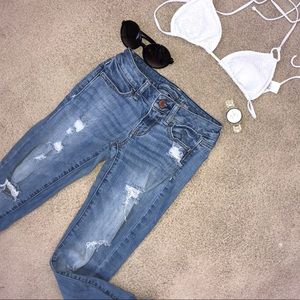 Ripped Light Wash Skinny Jeans